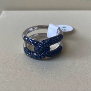 Elegant Blue Crystal Ring
